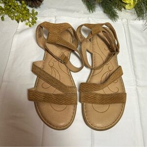 BORN Tan leather ankle strap sandals woman’s Size 11